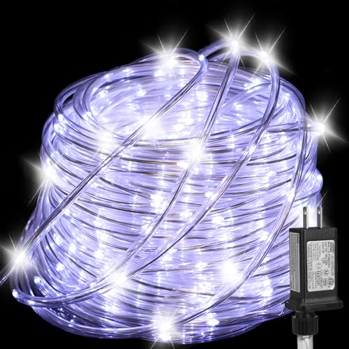 100ft LED Rope Lights, Waterproof Flexible String Lights with 8 Modes