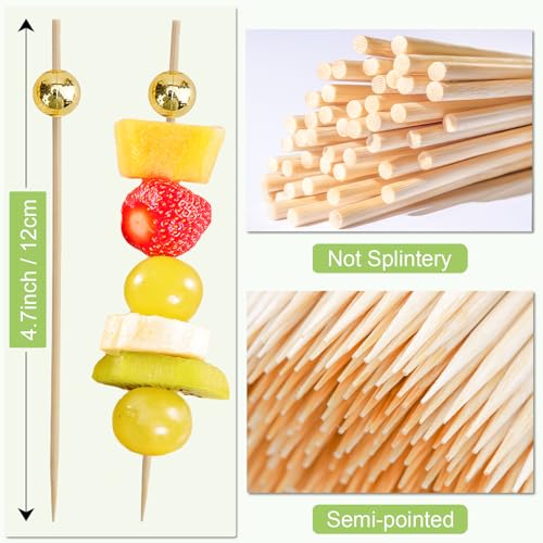 Gold Cocktail Picks 1000 Pieces - Elegant Appetizer Skewers for Drinks & Parties