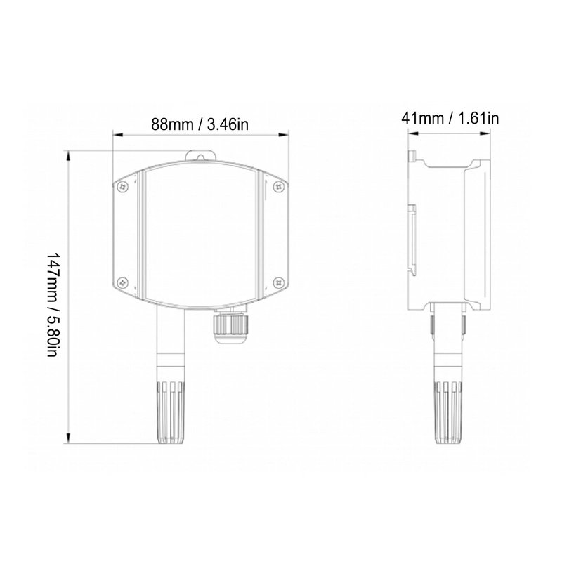 Temperature and Humidity Transmitter, 4-20mA DC 10-30V High Accuracy Analog Temperature Humidity Transmitter Sensor IP65 Wall Mounted Humidity Sensor for Industrial, Agricultural, Greenhouse