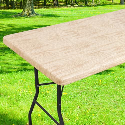 Elastic Fitted Rectangular Tablecloth - 30x72 Waterproof Vinyl Cover