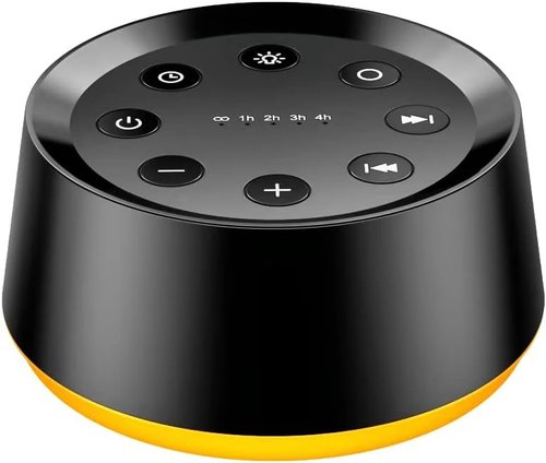 BrownNoise White Noise Machine - 30 Soothing Sounds for Sleep | 36 Volume Levels & Memory Function, Black