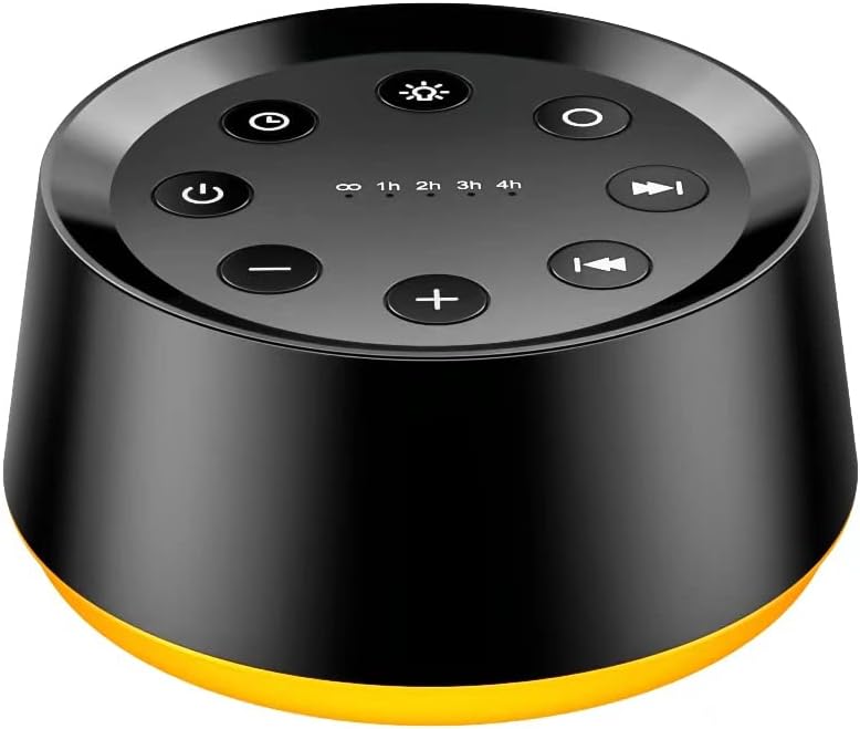Skiennix Brown Noise Sound Machine - 30 Soothing Sounds & 12 Color Night Light | 36 Volume Levels, 5 Timers