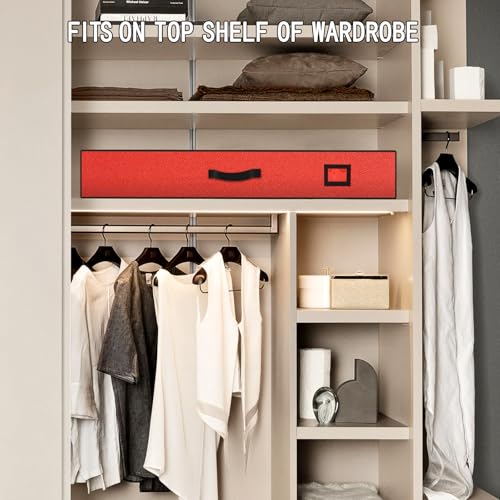 Wrapping Paper Storage Container Heavy Duty Oxford Red Holiday Organizer
