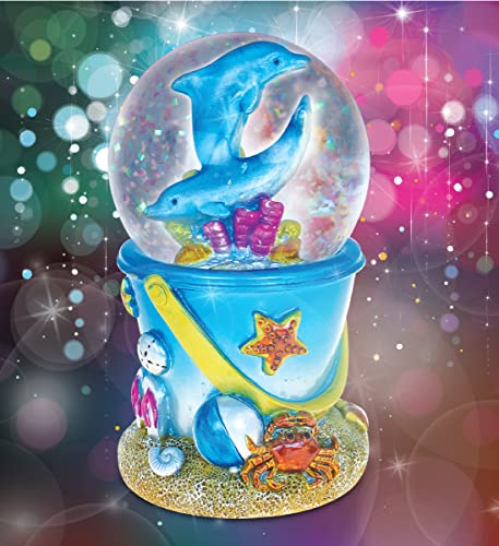 Dolphin Sand Bucket Snow Globe, 65mm Decorative Water Globe Figurine