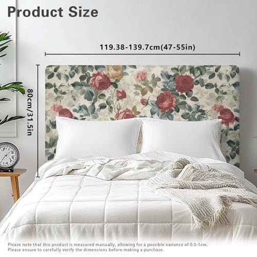 Rose Headboard Cover - Dustproof Stretch Slipcover for Queen & King Beds