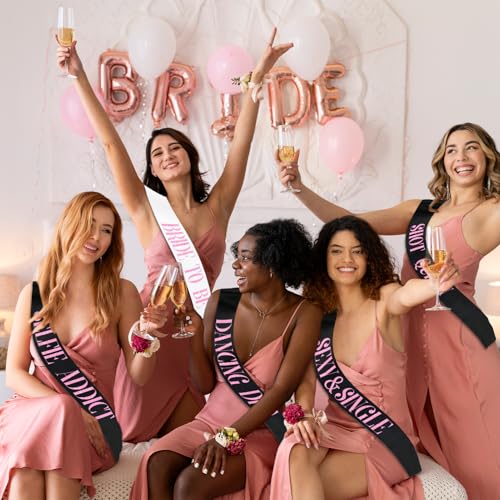 10-Piece Bachelorette Party Sash Set, Bride to Be and Bridesmaid Sashes