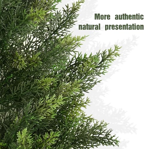 3ft Artificial Cedar Topiary Trees, Set of 2 Faux Pine Shrubs for Porch