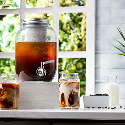 Le'raze Set of 10 Can-Shaped 16oz Drinking Glasses - Durable Irish Glass for Cocktails & More