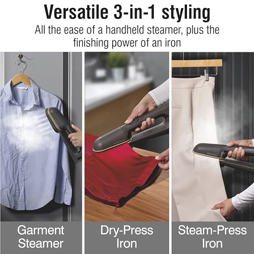 3-in-1 Handheld Garment Steamer and Press Iron with Ceramic Soleplate