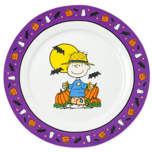 Multicolor Halloween Peanuts Ceramic Plate Set - 4 Pack, 8 Inch