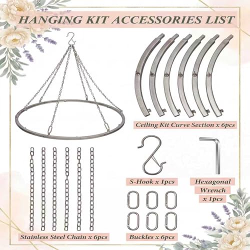24-Inch Ceiling Draping Kit with Metal Canopy Hoop for Weddings