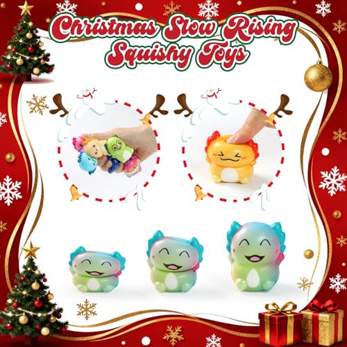 Axolotl Squishy Advent Calendar 2026 – 24 Colorful Slow-Rising Toys, Squeeze Stress Relief Gifts