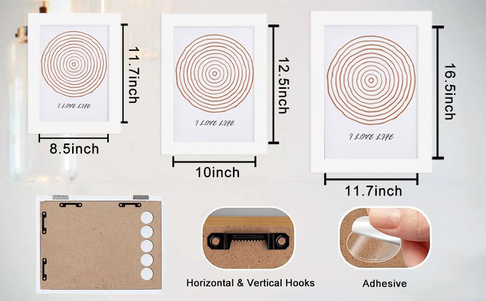 WeePro 2-Pack Kids Art Frames 8.5x11 Front Opening Display, Picture Frames for Kids Artwork, Holds 150 Pieces Each, Art Storage and Wall Display, White