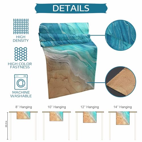 Boanket 13x60 Inch Turquoise Beach Table Runner - Coastal Summer Home Decor