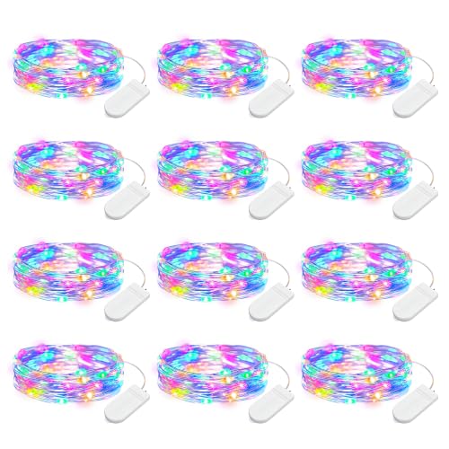 Brightown Multicolor Fairy Lights 12 Pack Battery Operated Holiday Decor