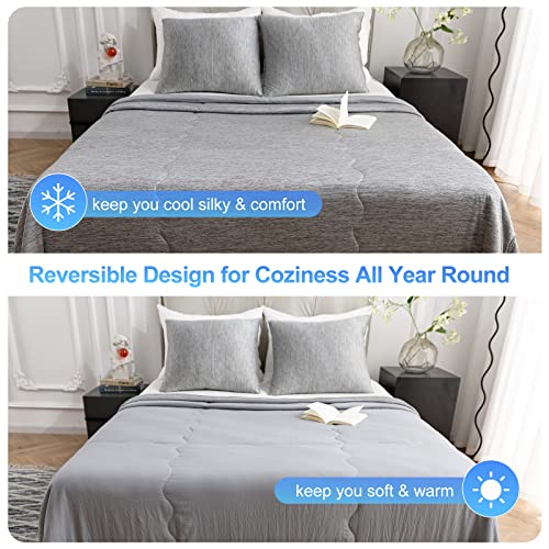CHOSHOME Arc-Chill Cooling Comforter Blanket for Hot Sleepers, Twin XL - Grey