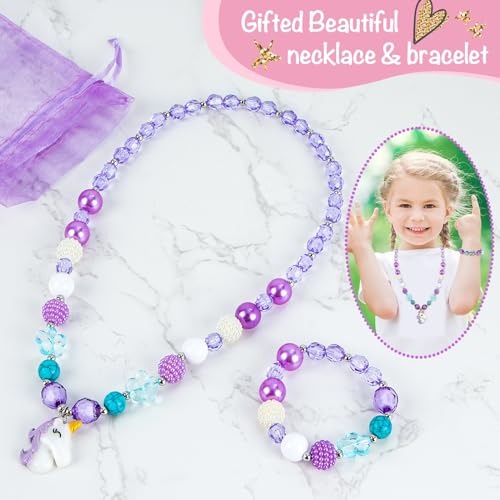 Musical Jewelry Box for Girls with Spinning Dancer, Necklace and Bracelet Set