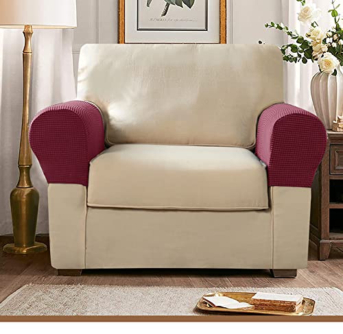 Stretch Plush Armrest Covers Set of 2 for Chairs & Sofas