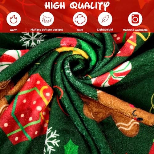 Fanfanwin 10-Pack Christmas Throw Blankets 51 x 59 Inch, Festive Holiday Decor