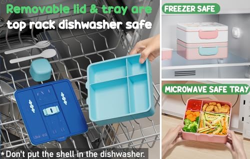 4-Compartment Kids Bento Lunch Box, Leak-Proof BPA-Free Food Container