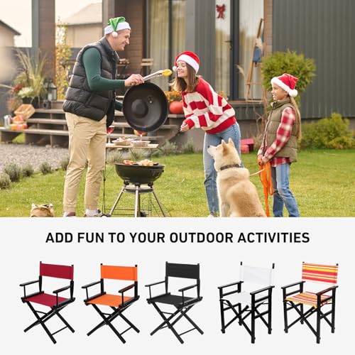 Director Chair Replacement Canvas Seat and Back Cover Set - Red