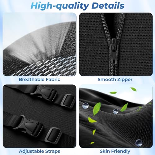 Ergonomic Lumbar Support Pillow - Memory Foam Back Cushion for Office and Gaming Chairs