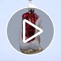 Handcrafted Glass Kitten in Santa Hat Christmas Tree Ornament
