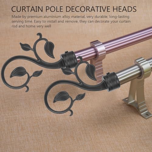 2-Piece Decorative Curtain Rod Finials, Plastic Pole End Caps
