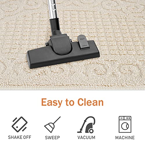 Half-Round Non-Slip Indoor Doormat 16x25 Inch Camel Floor Rug