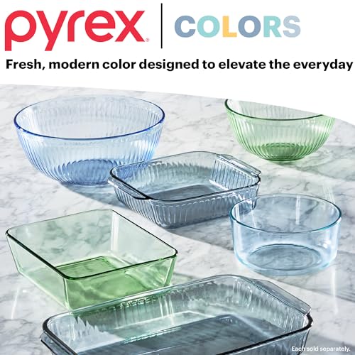 Sculpted Tinted Glass Mixing Bowls with Lids - 3-Piece Nesting Set