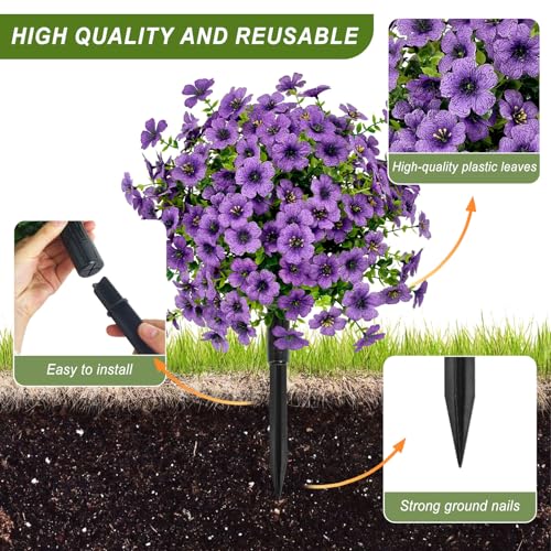 2-Pack UV Resistant Artificial Topiary Ball Trees with Ground Stakes