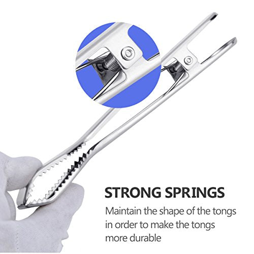 TRUSBER 1 Pack Stainless Steel Ice Tongs 6.7 Inches for Ice & Food Serving