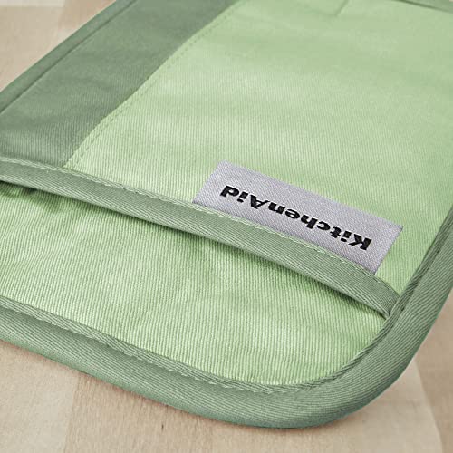 Two-Tone Cotton Pot Holder Set with Silicone Grip, 7"x10", 2 Piece
