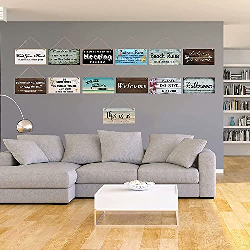Welcome Porch Wood Sign 4x16 Inch Farmhouse Front Door Hanging Decor
