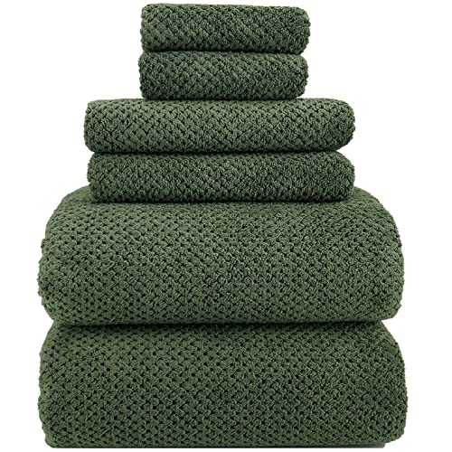 6-Piece Extra Large Bath Sheet Set, Olive Green Oversized Towels