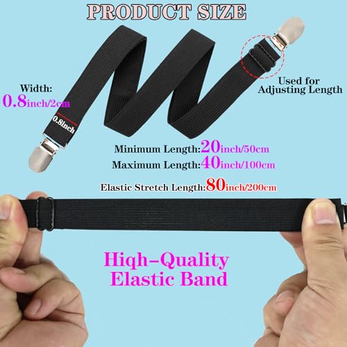 Adjustable Elastic Band Straps for Recliner Sofa Covers - 4 Pack