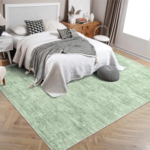 Green 6x9 Modern Abstract Area Rug - Non-Slip, Stain-Resistant, Machine Washable