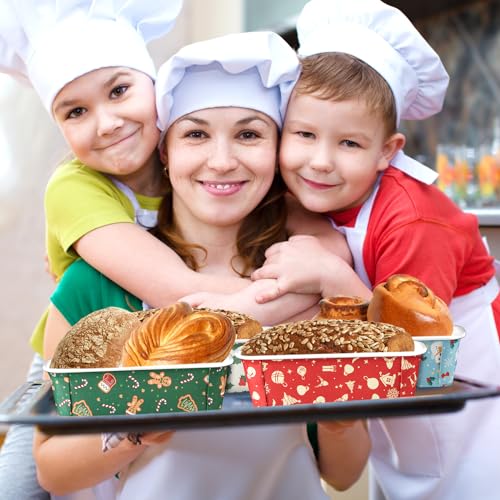 Maxcheck 40-Pack Christmas Disposable Bread Loaf Pans with Lids & Decorations