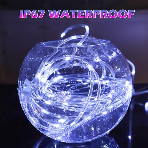 100ft LED Rope Lights, Waterproof Flexible String Lights with 8 Modes