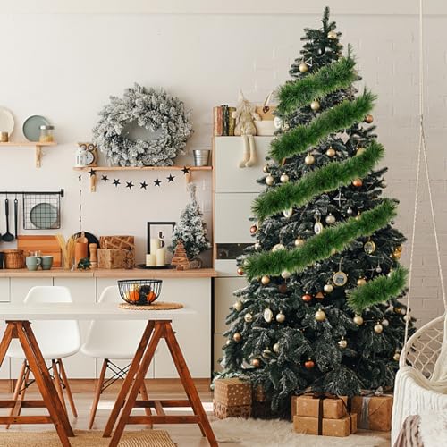 50ft Green Christmas Garland - Unlit Bendable Holiday Greenery Decor