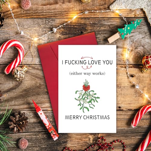 Alzombi I Love You Christmas Card for Husband Wife - Funny Xmas Card for Boyfriend Girlfriend 01