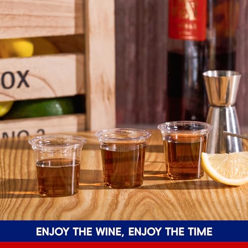 JOLLY CHEF 1 oz 500 Pack Clear Plastic Shot Glasses Disposable Jelly Cups