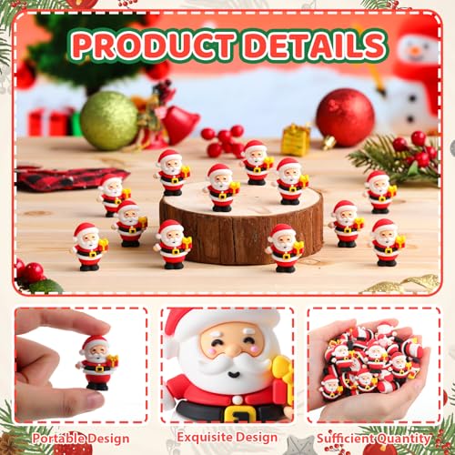 Chunful 200 Pcs Mini Santa Figurines with Gift Box - Christmas Decorations