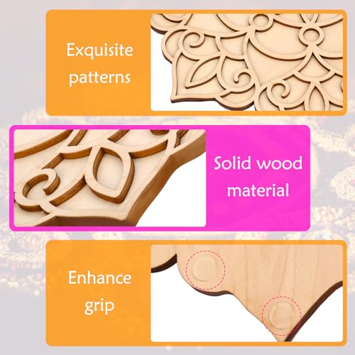 Reusable Wooden Rangoli Mat - 12x12 Inch Decorative Floral Board for Diwali