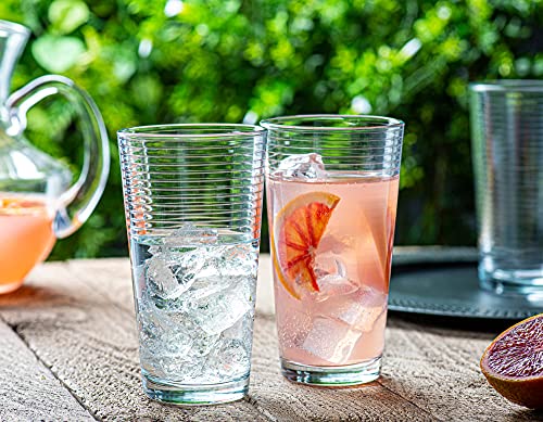 Le'raze 16-Piece Heavy Base Drinkware Set - 8 Highball & 8 Old Fashioned Glasses