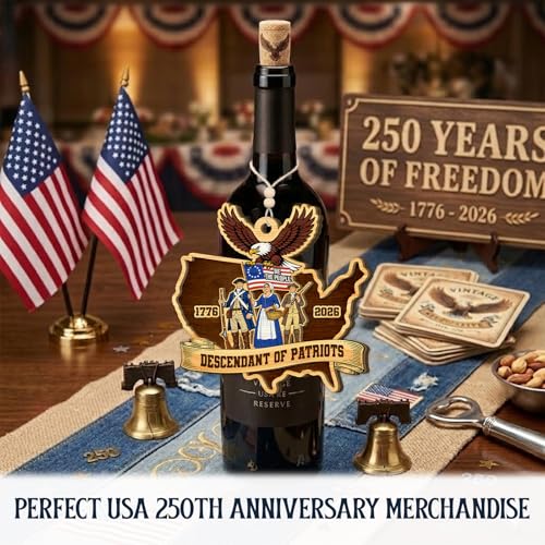 USA 250th Anniversary Wooden Ornament - We The People Patriotic Decor 1776-2026
