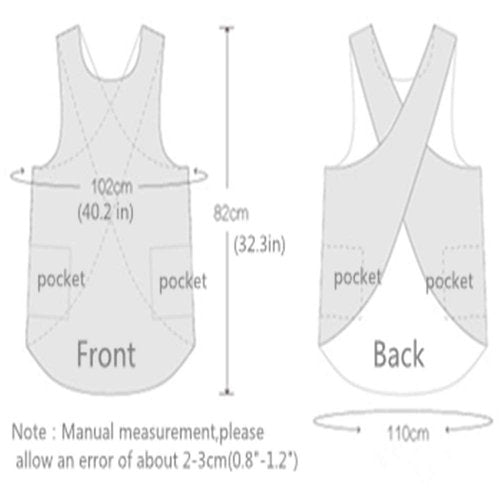 Shortened Design Apron, Japanese Style Soft Cotton Linen Apron with Two Side Pockets, X Cross Halter Aprons, Kitchen Cooking Clothes Gift for Women DIY Project, Crafting, Cooking, Baking(Army Green )