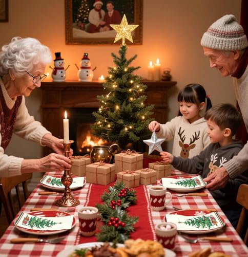 SietDESEO 25 PCS Christmas Dinner Napkins Disposable 3-Ply 13x15.7 in - Tree & Snowman Holiday Guest Towels