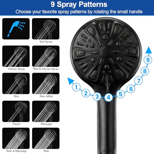 8-Inch Rainfall Shower Head and Handheld Combo with 11-Inch Extension Arm