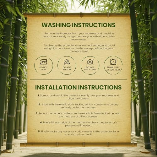 Utopia Bedding Queen Bamboo Viscose Waterproof Mattress Protector - 17" Deep